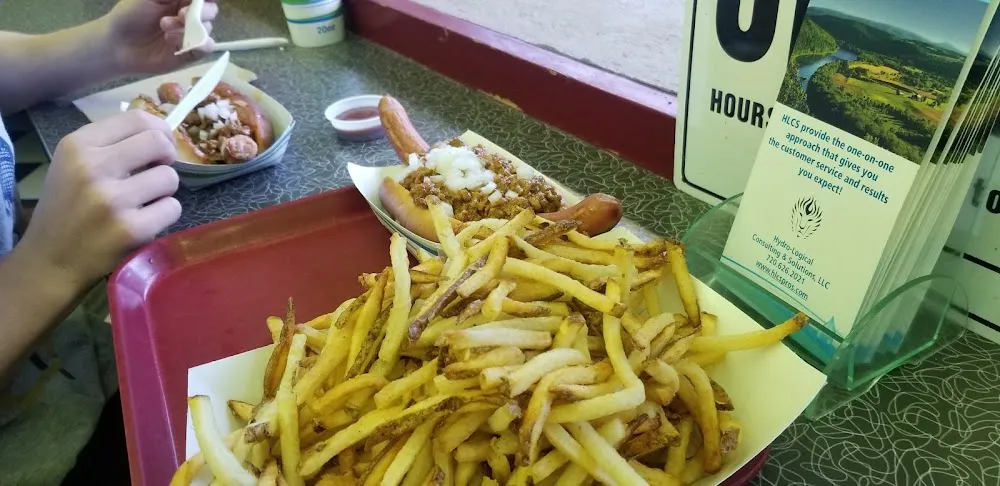 Chili Cheese Dog with Everything and Large Fries