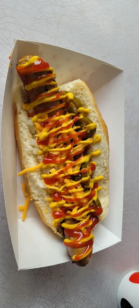 Hot Dog with Saurkraut and Chopped Onion