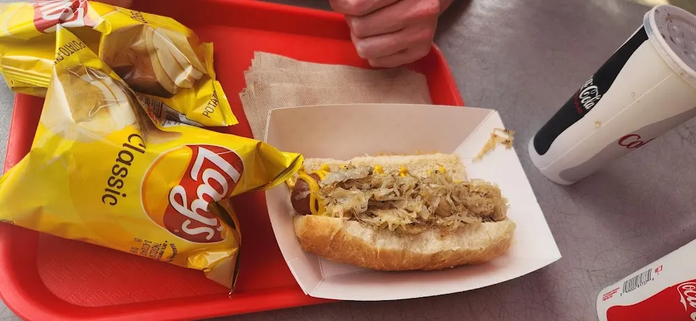 Hot Dog with Saurkraut and Mustard